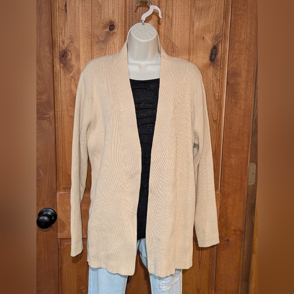 Liz Claiborne Sweaters - Liz Claiborne‎ Cream Open-Front Cardigan Sweater